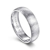 14K White Gold 6mm - Men's Wedding Band in Diamond Brush Finish - MBM0104-60W4JJJ-Gabriel & Co.-Renee Taylor Gallery