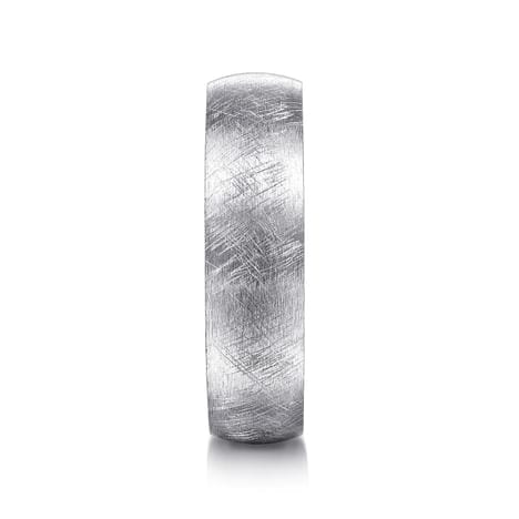 14K White Gold 6mm - Men's Wedding Band in Diamond Brush Finish - MBM0104-60W4JJJ-Gabriel & Co.-Renee Taylor Gallery