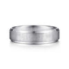 14K White Gold 6mm - Beveled Edge Satin Finish Men's Wedding Band - MBM0126-60W4JJJ-Gabriel & Co.-Renee Taylor Gallery