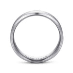 14K White Gold 6mm - Beveled Edge Satin Finish Men's Wedding Band - MBM0126-60W4JJJ-Gabriel & Co.-Renee Taylor Gallery