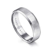 14K White Gold 6mm - Beveled Edge Satin Finish Men's Wedding Band - MBM0126-60W4JJJ-Gabriel & Co.-Renee Taylor Gallery