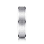 14K White Gold 6mm - Beveled Edge Satin Finish Men's Wedding Band - MBM0126-60W4JJJ-Gabriel & Co.-Renee Taylor Gallery
