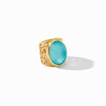 Ivy Statement Iridescent Bahamian Blue Ring - R198GIBB8-Julie Vos-Renee Taylor Gallery