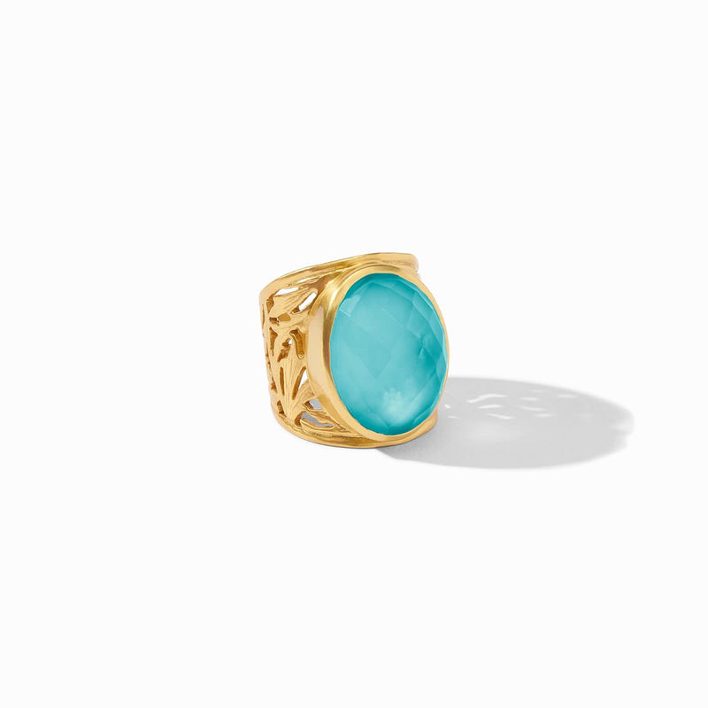 Ivy Statement Iridescent Bahamian Blue Ring - R198GIBB8-Julie Vos-Renee Taylor Gallery