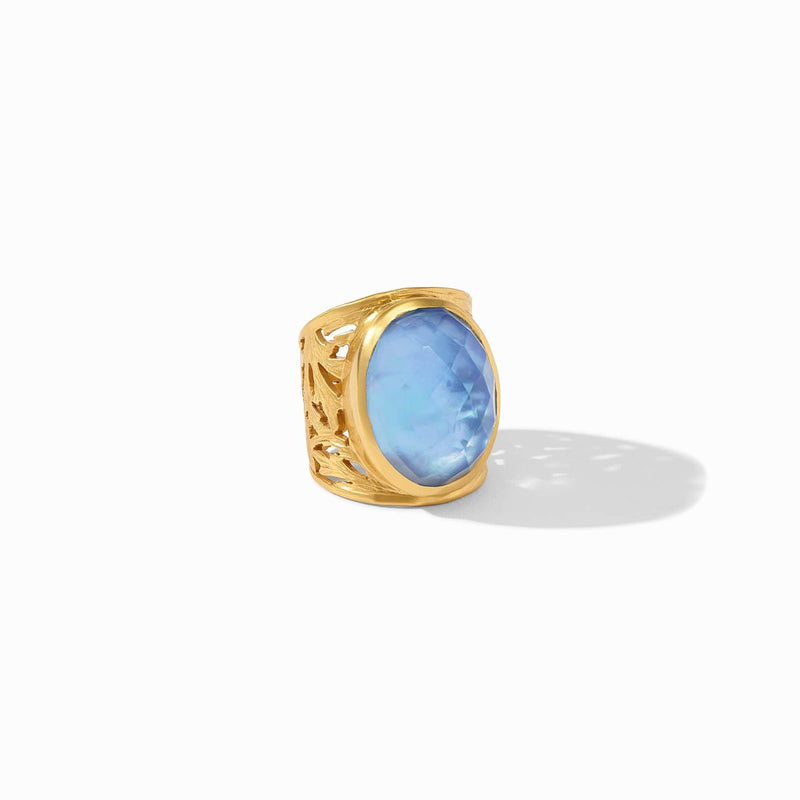 Ivy Statement Ring - Iridescent Chalcedony Blue-Julie Vos-Renee Taylor Gallery