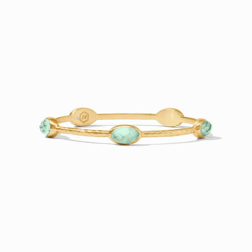 Ivy Iridescent Aquamarine Stone Bangle - BG298GIBQ-Julie Vos-Renee Taylor Gallery