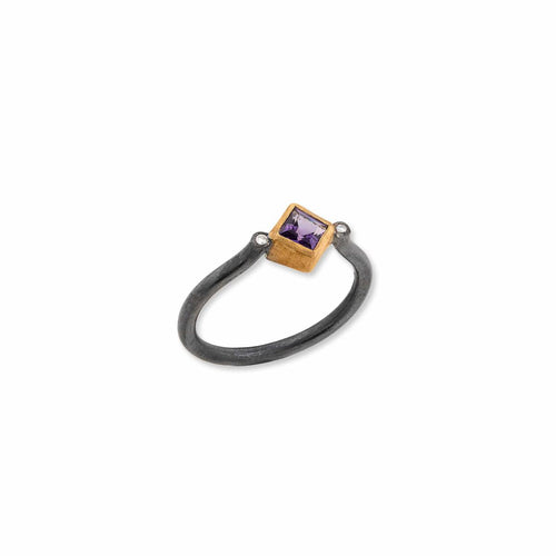 Jaipur Ring with Amethyst & Diamond by Lika Behar