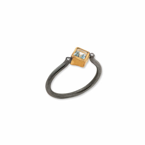 Jaipur Ring with Blue Topaz & Diamond by Lika Behar