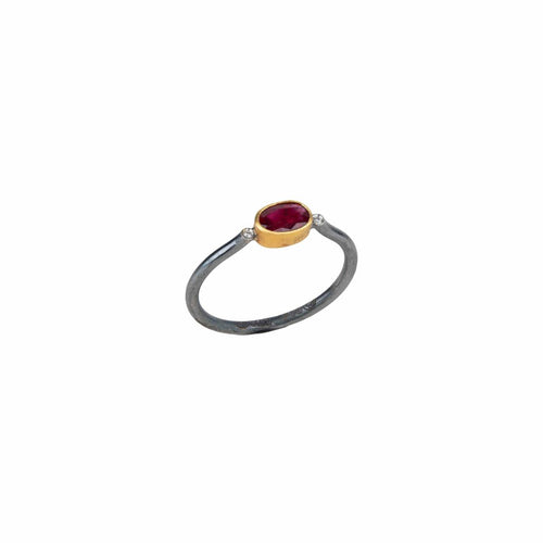 Jaipur Ring Oxidru with Ruby & Diamond by Lika Behar