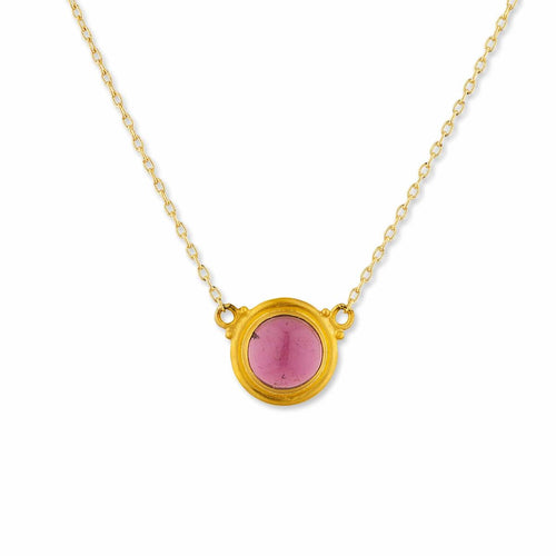Jellybonbon Round Pink Tourmaline Necklace by Lika Behar