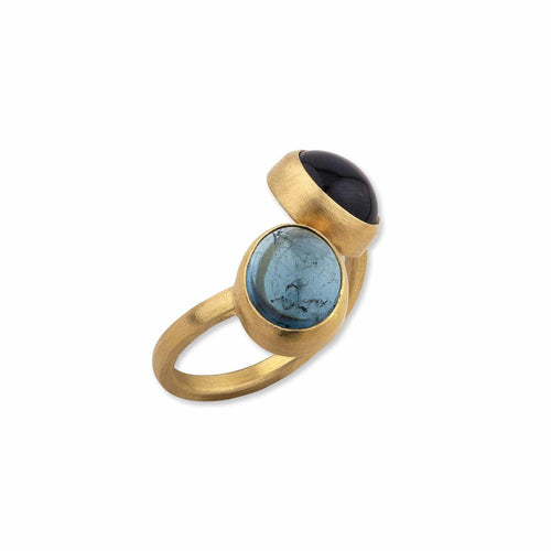 Jellybonbon Toi Et Moi Blue Pink Tourmaline Ring by Lika Behar