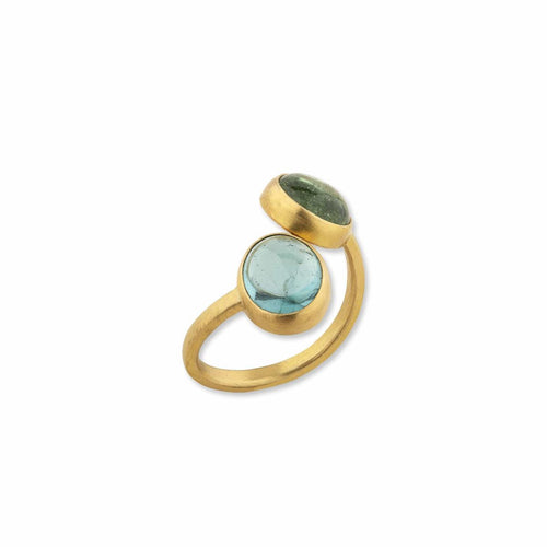Jellybonbon Toi Et Moi Green Tourmaline Ring by Lika Behar