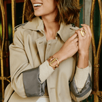 Sunrise Leather Bracelet - Gold Plated, Camel Leather - B0161 ORC00-CXC-Renee Taylor Gallery