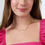 Valencia Delicate Station Necklace - Mother of Pearl-Julie Vos-Renee Taylor Gallery