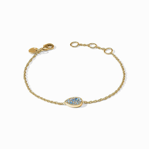 Blue Topaz Pave Teardrop Delicate Bracelet - BL254GBZ00-Julie Vos-Renee Taylor Gallery