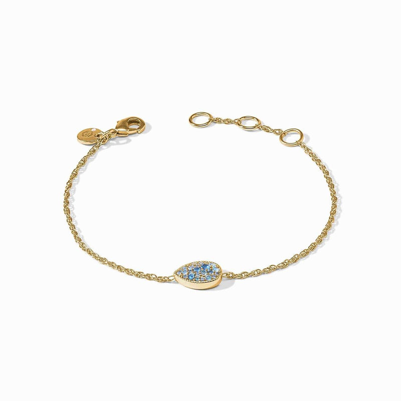 Blue Topaz Pave Teardrop Delicate Bracelet - BL254GBZ00-Julie Vos-Renee Taylor Gallery