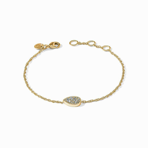 Aquamarine Blue Pave Teardrop Delicate Bracelet - BL254GBQ00-Julie Vos-Renee Taylor Gallery