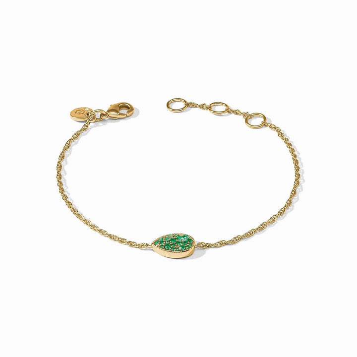 Emerald Green Pave Teardrop Delicate Bracelet - BL254GEG00-Julie Vos-Renee Taylor Gallery
