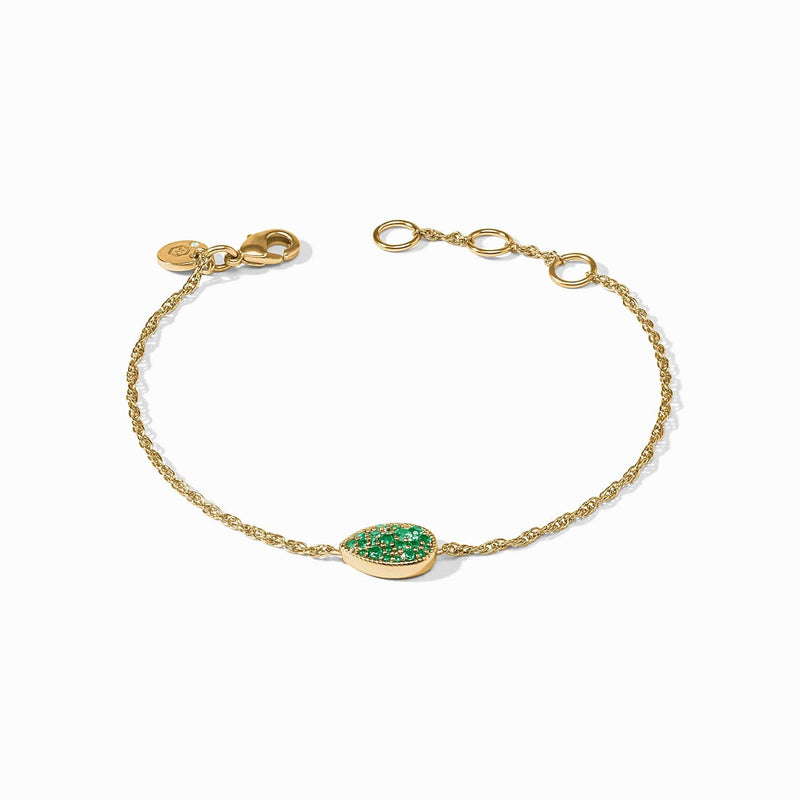 Emerald Green Pave Teardrop Delicate Bracelet - BL254GEG00-Julie Vos-Renee Taylor Gallery