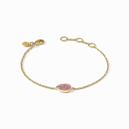 Pave Teardrop Delicate Bracelet-Pink Tourmaline - BL254GPT00-Julie Vos-Renee Taylor Gallery