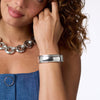 Cannes Statement Hinge Bangle-Silver - BG335S00-Julie Vos-Renee Taylor Gallery