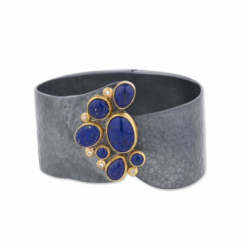 Joyce Cuff with Lapis & Diamond Cognac by Lika Behar