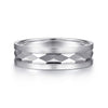 14K White Gold 6mm - Diamond Cut Men's Wedding Band in Satin Finish - MBM0158-60W4JJJ-Gabriel & Co.-Renee Taylor Gallery