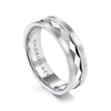 14K White Gold 6mm - Diamond Cut Men's Wedding Band in Satin Finish - MBM0158-60W4JJJ-Gabriel & Co.-Renee Taylor Gallery
