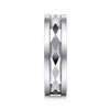 14K White Gold 6mm - Diamond Cut Men's Wedding Band in Satin Finish - MBM0158-60W4JJJ-Gabriel & Co.-Renee Taylor Gallery