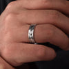 14K White Gold 6mm - Diamond Cut Men's Wedding Band in Satin Finish - MBM0158-60W4JJJ-Gabriel & Co.-Renee Taylor Gallery