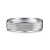 14K White Gold 6mm - Men's Wedding Band in Brushed Finish - MBL0102-60W4JJJ-Gabriel & Co.-Renee Taylor Gallery