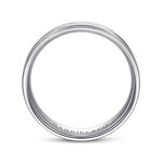 14K White Gold 6mm - Men's Wedding Band in Brushed Finish - MBL0102-60W4JJJ-Gabriel & Co.-Renee Taylor Gallery