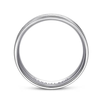 14K White Gold 6mm - Men's Wedding Band in Brushed Finish - MBL0102-60W4JJJ-Gabriel & Co.-Renee Taylor Gallery