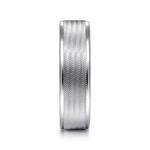 14K White Gold 6mm - Men's Wedding Band in Brushed Finish - MBL0102-60W4JJJ-Gabriel & Co.-Renee Taylor Gallery
