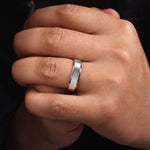 14K White Gold 6mm - Men's Wedding Band in Brushed Finish - MBL0102-60W4JJJ-Gabriel & Co.-Renee Taylor Gallery