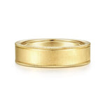 14K Yellow Gold 6mm - Men's Wedding Band in Sandblast Finish - MBH0174-60Y4JJJ-Gabriel & Co.-Renee Taylor Gallery