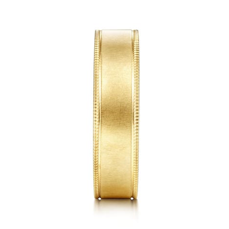 14K Yellow Gold 6mm - Men's Wedding Band in Sandblast Finish - MBH0174-60Y4JJJ-Gabriel & Co.-Renee Taylor Gallery