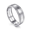 14K White Gold 7mm - Men's Wedding Band in Satin Finish - MBH0133-70W4JJJ-Gabriel & Co.-Renee Taylor Gallery