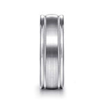 14K White Gold 7mm - Men's Wedding Band in Satin Finish - MBH0133-70W4JJJ-Gabriel & Co.-Renee Taylor Gallery