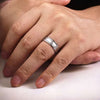 14K White Gold 7mm - Men's Wedding Band in Satin Finish - MBH0133-70W4JJJ-Gabriel & Co.-Renee Taylor Gallery