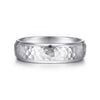 14K White Gold 6mm - Hammered Finish Men's Wedding Band - MBM0112-60W4JJJ-Gabriel & Co.-Renee Taylor Gallery