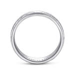 14K White Gold 6mm - Hammered Finish Men's Wedding Band - MBM0112-60W4JJJ-Gabriel & Co.-Renee Taylor Gallery