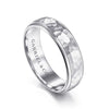 14K White Gold 6mm - Hammered Finish Men's Wedding Band - MBM0112-60W4JJJ-Gabriel & Co.-Renee Taylor Gallery