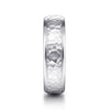 14K White Gold 6mm - Hammered Finish Men's Wedding Band - MBM0112-60W4JJJ-Gabriel & Co.-Renee Taylor Gallery
