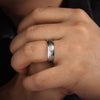 14K White Gold 6mm - Hammered Finish Men's Wedding Band - MBM0112-60W4JJJ-Gabriel & Co.-Renee Taylor Gallery