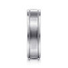 14K White Gold 6mm - Satin Polish Center and Milgrain Edge Men's Wedding Band - MBM0128-60W4JJJ-Gabriel & Co.-Renee Taylor Gallery