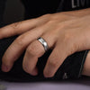 14K White Gold 6mm - Satin Polish Center and Milgrain Edge Men's Wedding Band - MBM0128-60W4JJJ-Gabriel & Co.-Renee Taylor Gallery