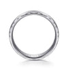 14K White Gold 6mm - Satin Finish Men's Wedding Band with Carved Edge - MBM0105-60W4JJJ-Gabriel & Co.-Renee Taylor Gallery