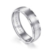 14K White Gold 6mm - Satin Finish Men's Wedding Band with Carved Edge - MBM0105-60W4JJJ-Gabriel & Co.-Renee Taylor Gallery