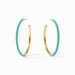 Juliet Turquoise Blue Hoop Earrings - HP058GTQ-Julie Vos-Renee Taylor Gallery